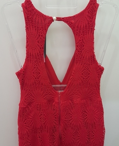 Vestido longo feminino com fenda vermelho - comprar online