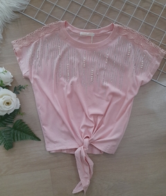 Blusa feminina rosaT-Shirts brilho casual