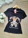 T-shirt camiseta feminina tedy preta