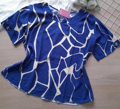 Blusa feminina social viscolinho estampada