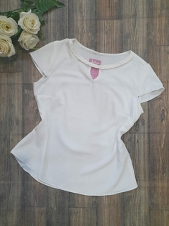 Blusa social feminina branca duna trançada - comprar online