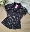 Blusa camisa feminina manga curta viscolycra com botões