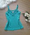 Blusa regata feminina verde alça larga