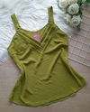 Blusa regata feminina alça larga verde