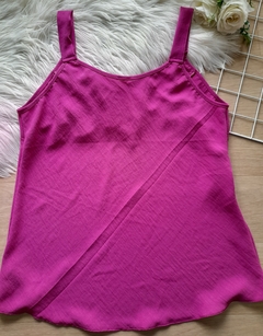 Blusa regata feminina alça larga fúcsia na internet