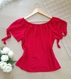 Blusa feminina ciganinha manga curta vermelha