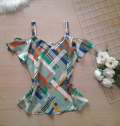 Blusa regata feminina ciganinha estampada alça larga