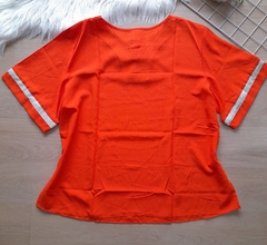 Blusa feminina social viscolinho laranja - comprar online