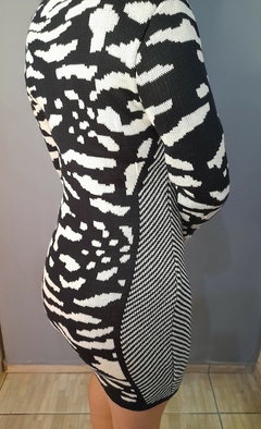 Vestido feminino tricô manga longa curto com abertura na internet