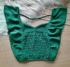 Cropped feminino social verde moda verão - comprar online