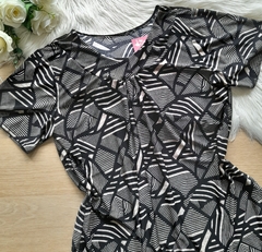 Blusa feminina malha fria estampada com manga - comprar online
