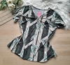 Blusa feminina malha fria estampada com manga