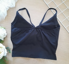 Cropped feminino preto com bojo alcinha - comprar online