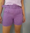 Shorts alfaiataria feminino social com cinto
