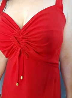Vestido feminino midi vermelho alcinha - comprar online