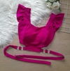 Cropped feminino com bojo e amarração fuchsia