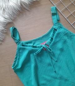 Blusa regata feminina verde alça larga - comprar online