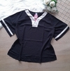 Blusa feminina social viscolinho preta