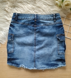 Saia jeans feminina cargo curta - comprar online