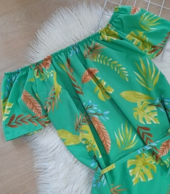 Vestido feminino ciganinha estampado verde - comprar online
