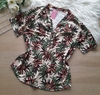 Blusa feminina plus size camisa estampada