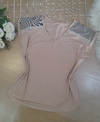 Blusa feminina bege viscolycra