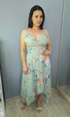 Vestido feminino midi estampado alcinha