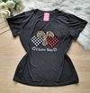Blusa feminina plus size vicolycra I love you preta