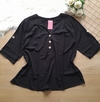 Blusa feminina camisa social viscolinho preta