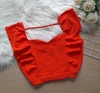 Cropped feminino social alaranjado moda verão
