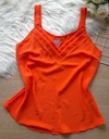 Blusa regata feminina alça larga laranja