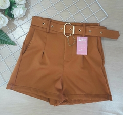 Shorts feminino alfaiataria telha com cinto - Zapp moda feminina