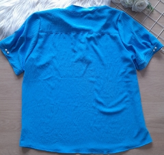 Blusa feminina manga curta duna azul - comprar online