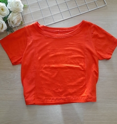 Cropped feminino t-shirt laranja