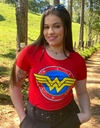 Camiseta feminina t shirt vermelha personagem