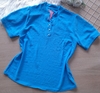 Blusa feminina manga curta duna azul
