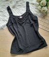 Blusa regata feminina alça larga preta