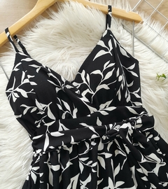 Vestido feminino alcinha preto estampado - comprar online