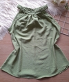 Blusa regata feminina alça trançada verde