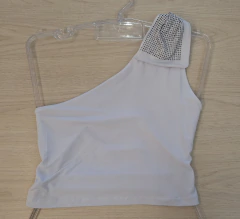 Cropped branco nula manga - comprar online