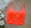 Cropped feminino laranja neon com bojo alcinha