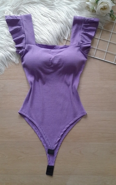 Body com bojo feminino canelado manga curta regata
