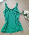 Blusa regata feminina plus size verde alça larga