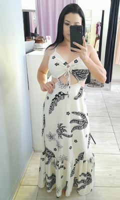 Vestido longo feminino estampado com bojo - comprar online