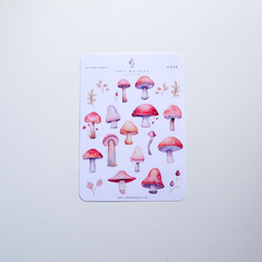 Sheet of 20 Mushrooms Vintage Bullet Bujo Stickers, Scrapbook on internet