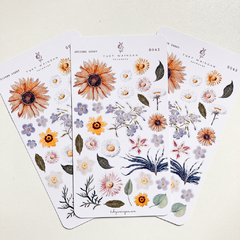 Hoja De 30 Botanical Stickers Flowers Bullet Bujo Scrap - Tuky Waingan Handmade