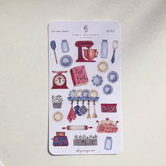 Hoja De 21 Stickers De Cocina Romantic Bullet Bujo Scrapbook - Tuky Waingan Handmade