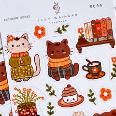 "Afternoon of Coffee and Books" Sticker Sheet - online store