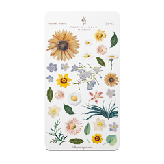 Hoja De 30 Botanical Stickers Flowers Bullet Bujo Scrap - buy online