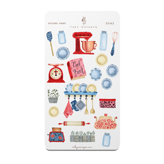 Hoja De 21 Stickers De Cocina Romantic Bullet Bujo Scrapbook - comprar online